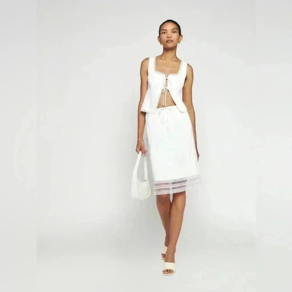 Reformation White Skirt